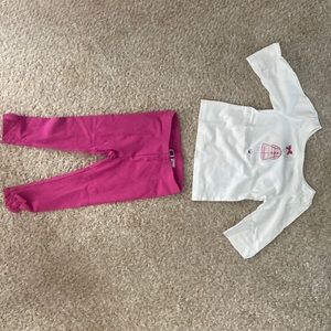 Janie and Jack 18-24 month girls outfit pink and white
